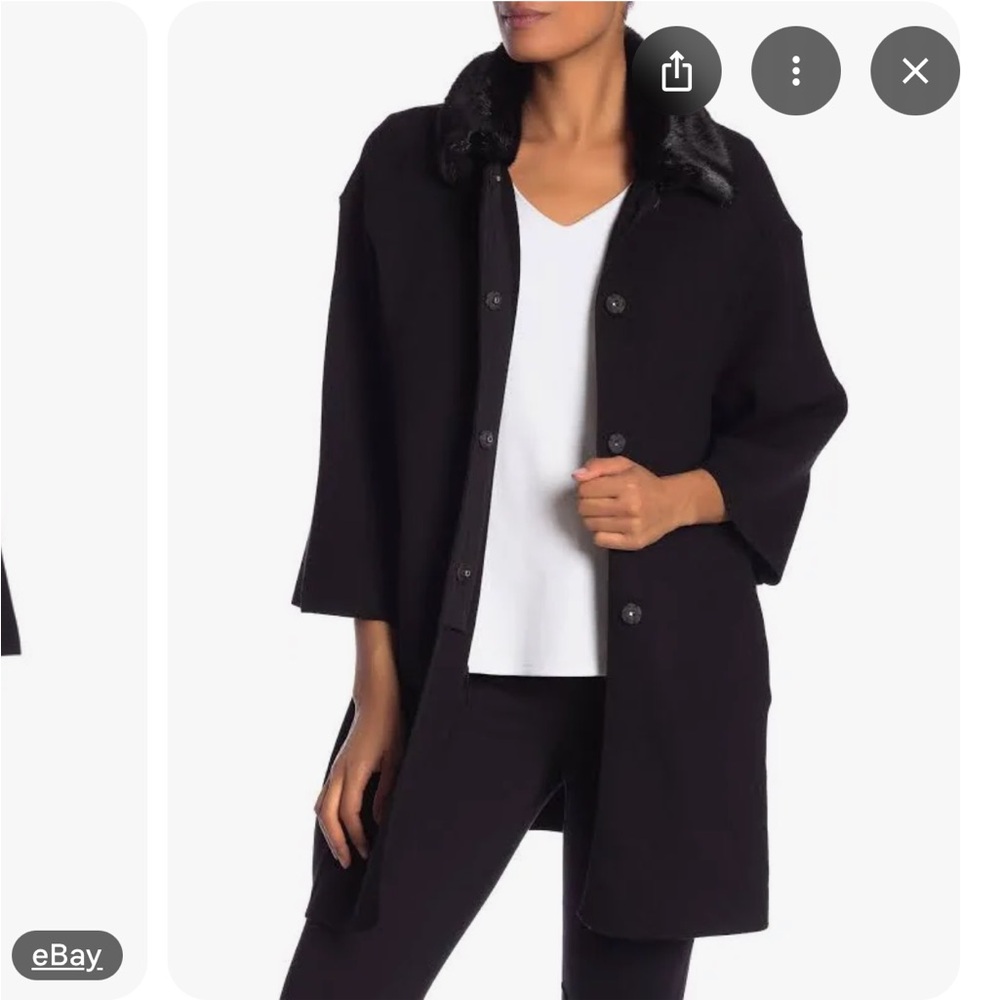 Catherine Malandrino Black Teddy Jacket Cozy Chic Style